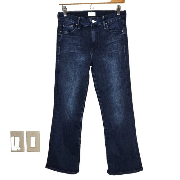 MOTHER Midnight Blue Cropped Jeans - Picture 1 of 13